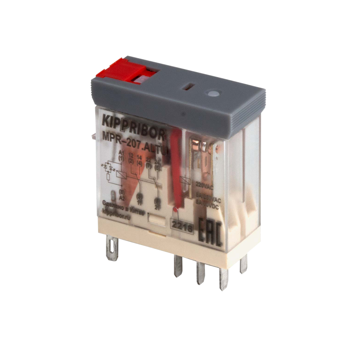 2-конт. реле, 220VAC, ток 8А MPR-207.ALTU