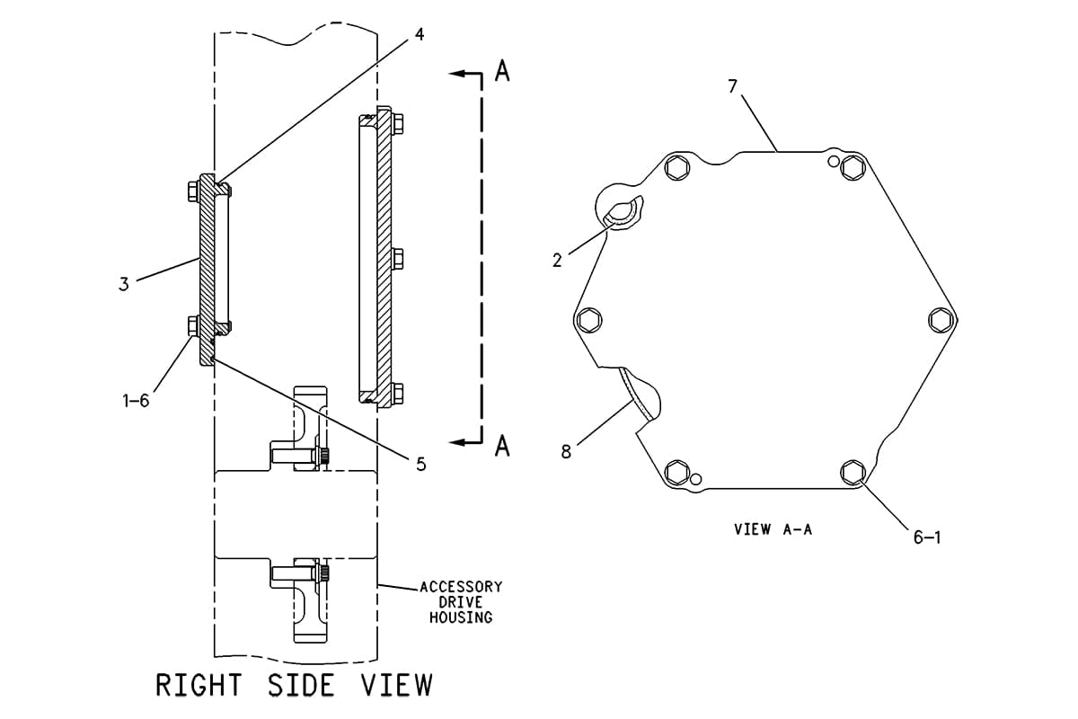 CATERPILLAR COVER GP-ACCESSORY DRIVE –UPPER, RH